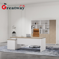 Greatway CLO-D2218R à haute capacité de charge Mobilier à cadre en acier épaissi Smart Office Ceo Table Design