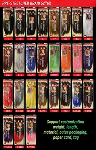 Mira 3X 6X 500g Cheveux à tresser pré-étirés Yaki, 6 paquets de 26 pouces, texture <span class=keywords><strong>Afro</strong></span> Yaki douce, tresses synthétiques à double trame machine - Product Image 3