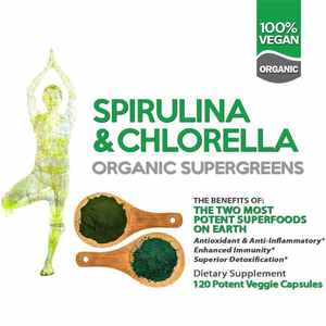 120 kapsul Spirulina Chlorella <span class=keywords><strong>Chlorophyll</strong></span> hijau Superfood Vegetarian Herbal suplemen untuk meningkatkan kepadatan tulang pertumbuhan rambut - Product Image 2