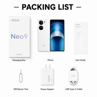 Téléphone mobile iQOO Neo9 5G, puce de jeu Snapdragon 8 Gen2, écran AMOLED 144Hz 1.5K, charge rapide 120W, appareil photo OIS, débloqué pour le marché mondial