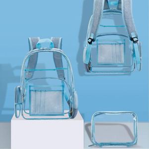 Custom Wholesale OEM Unisex Transparent Travel Heavy Duty PVC Kids <b>Waterproof</b> <b>School</b> <b>Backpack</b> With Zipper 20-35L Softback - Product Image 2