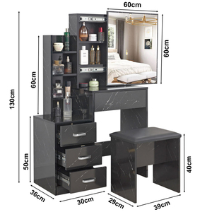 Factory Direct Cosmetic Bedroom <b>Dressing</b> <b>Table</b> with <b>Mirror</b> and Stool, Makeup <b>Vanity</b> Set - Product Image 6