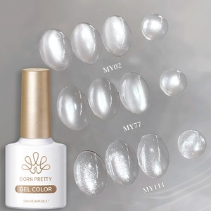 BORN PRETTY Vernis Gel Effet Œil de Chat Blanc Clair, Sans TPO, Sans Noir, <span class=keywords><strong>Argenté</strong></span>, Céramique, Cristal, Fournitures pour <span class=keywords><strong>Ongles</strong></span>, Marque Privée - Product Image 1