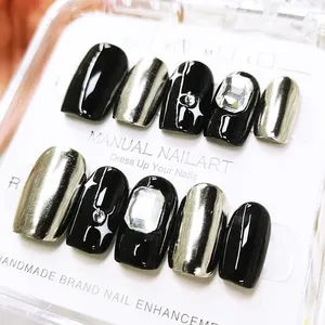 La migliore vendita acrilico finte nails scatola di imballaggio di lusso di alta qualità punte per unghie dito artificiale 3d premere sulle unghie