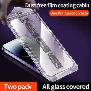 Protector de pantalla de fácil instalación sin polvo para iPhone 16 <span class=keywords><strong>Pro</strong></span> Max cubierta de vidrio templado transparente 15 Plus 14 <span class=keywords><strong>Pro</strong></span> 13 12 11 XR XS - Product Image 5