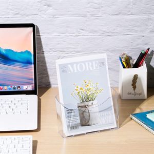 A4 A5 rõ ràng Acrylic Brochure chủ nhựa văn học Flyer Cuốn Sách Nhỏ tổ chức Bảng hiển thị đứng Wall Mount cho văn phòng bán lẻ - Product Image 6