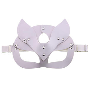 Maschera in Pelle per Adulti da Donna, Design Gatto o <span class=keywords><strong>Volpe</strong></span>, Impermeabile con Benda per Occhi, per Giochi SM, Alta Qualità, Articoli Promozionali - Product Image 4