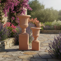 Pot de fleurs en fibre de verre de style européen de luxe, petit modèle, pour intérieur/extérieur, avec revêtement en poudre, pour usage en jardin, directement de l'usine
