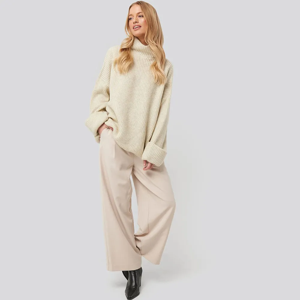 Kunden spezifische Designs Essential Sweater Plain Strick Roll kragen pullover Langarm Pullover Damen Pullover Roll kragen pullover für Damen
