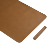 Tapis de bureau pour ordinateur en cuir microfibre grainé Crazy Horse vintage, imperméable, résistant aux taches, grand format carré, tapis de souris simple face