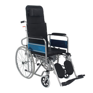 Fauteuil roulant de toilette manuel en acier pour personnes âgées de haute qualité fauteuil roulant inclinable pliant - Product Image 1