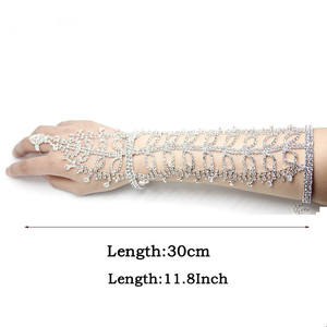 Pulsera de cristal con diamantes de imitación para mujer, brazalete con cadena de esclavo, anillo de boda - Product Image 3