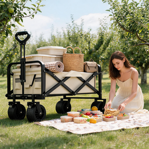 Navyice <b>Foldable</b> <b>Camping</b> Cart 175kg Load 12 Bearing Pro System 170mm Wheels Dining <b>Table</b> Top 40HQ FCL Bulk Wholesale - Product Image 1