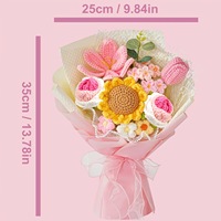 Bouquet de fleurs artificielles en laine crochetée fait main, best-seller, écologique, pour la fête des mères, décoration de la maison, mariage, cadeaux d'entreprise |