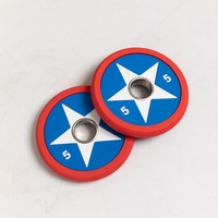 Plaques de musculation en fonte Captain America, revêtement caoutchouc anti-odeur, poignée ergonomique, grands trous, 5 cm, poids massif 20 kg, logo, soldes de liquidation