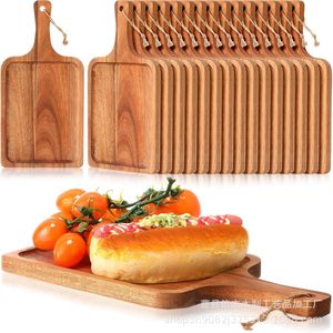 Wooden Square <b>Tray</b> Cutting Board Brown Restaurant Serving <b>Trays</b> For Steak Fruit Dessert Afternoon <b>Tea</b> - Product Image 4