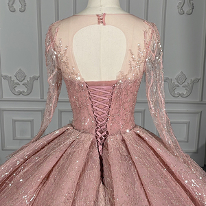 Vestido de Noche Elegante con Lentejuelas, Manga Larga, Bordado de Encaje, Estilo Baile de Gala, Modelo 5661 - Product Image 6