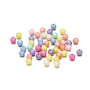 Acrylic <b>Beads</b> Round Mixed Color For Jewelry Making 8mm Environmental Friendly Loose <b>Beads</b> Part Number AC2196 - Product Image 1
