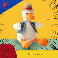 Jouet en peluche longue en forme de canard dansant, simulation de musique électronique, personnalisable, blanc avec rembourrage en coton PP, 32 cm, pour enfants, très populaire sur TikTok