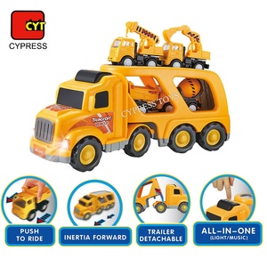 <span class=keywords><strong>Camion</strong></span> <span class=keywords><strong>Giocattolo</strong></span> a Propulsione Inerziale con Rimorchio, Veicolo da Trasporto per Ingegneria - Product Image 3