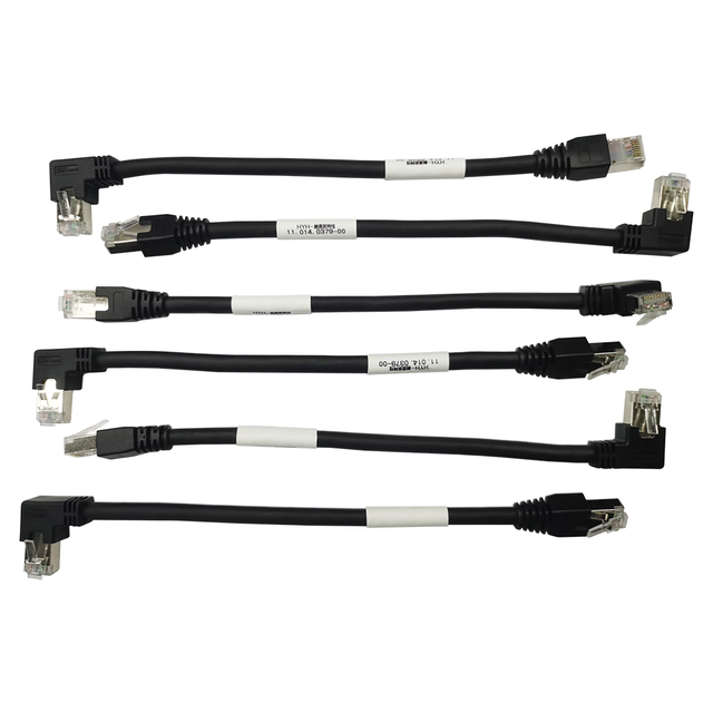 CAT6 8Pin Electronic Network LAN Cable 90 Degrees 180 Degrees 26AWGx4P Copper Core PVC Black Tinned Copper Customized Injection