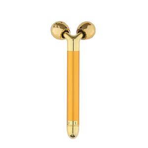 Nhãn hiệu riêng masajeador rodillo Mặt 24K vàng năng lượng <span class=keywords><strong>massage</strong></span> vẻ đẹp thanh điện rung da chăm sóc 3D con lăn Massager - Product Image 3