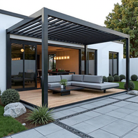 Toit à lamelles motorisé pliable, bioclimatique, en aluminium, extérieur, premium, personnalisable, jardin, patio, terrasse, pergola
