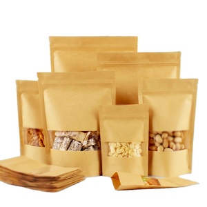 Túi bao bì dày với cửa sổ rõ ràng giấy kraft Dây kéo tự hỗ trợ túi đóng gói tái sử dụng - Product Image 2
