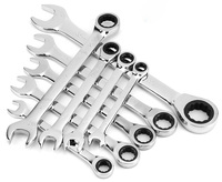 Clé combinée en acier au carbone chromé, à tête mobile réglable, qualité standard allemande, à double extrémité, à fourche