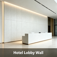 Panneau mural en cristal de carbone Mingman, texture tissée blanche, classe A2, ignifuge, imperméable, pour la décoration intérieure des hôtels et appartements aux États-Unis