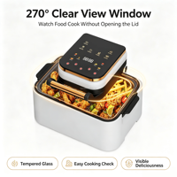 HY K19 12L Penggorengan Udara Visual 1400W 270 ° Jendela Transparan Oven Multifungsi Anti Lengket Filter Dapat Dilepas Aman untuk Mesin Cuci Piring Hadiah