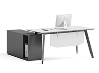 JUOU 2019 derniers meubles de bureau modernes MDF PDG directeur exécutif bleu bureau d'ordinateur en forme de L bureau à panneaux modulaires en bois