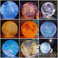 Lumière LED, ballon géant gonflable flottant dans le ciel, ballon lune LED, ballon planète, ballon globe gonflable pour décoration
