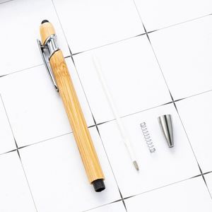 Stylo en bambou écologique, stylo à bille encre noire 1 mm, durable pour l'écriture, produits de bureau - Product Image 4