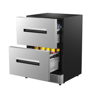 <span class=keywords><strong>Nevera</strong></span> para Bebidas de Doble Zona, Enfriador de <span class=keywords><strong>Vino</strong></span> con Doble Cajón, Acero Inoxidable para Interiores y Exteriores, Puerta de Vidrio, Enfriamiento Rápido, Bajo Nivel de Ruido - Product Image 1