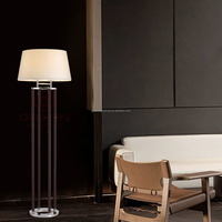 Lampe sur pied LED rétro personnalisable avec base E27, modèle design, style postmoderne en cuir créatif pour hôtel et salon