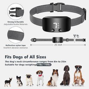 JiaBei Touch <b>Button</b> <b>Dog</b> Bark Control Collar Rechargeable Vibration Training Device Digital LED Display for <b>Dogs</b> - Product Image 4
