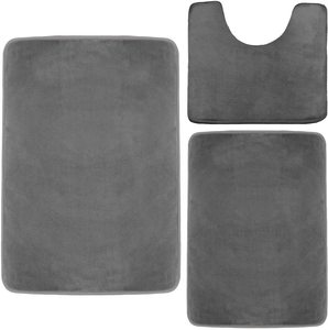 Ensemble de tapis de bain <span class=keywords><strong>FIGOO</strong></span> de haute qualité, 3 pièces, en polyester, fabrication moderne à la machine, super doux, absorbant, antidérapant, faible MOQ - Product Image 5