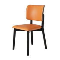 Chaise de salle à manger orange moderne, assise souple, pieds durables, usage commercial, hôtel, restaurant, maison