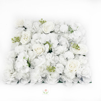 Panneau mural de fleurs artificielles blanches, toile de fond de mariage en soie, décoration de toile de fond de mariage, décoration de fête de mariage ou de douche nuptiale