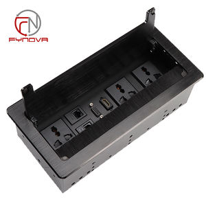 Prise de table universelle pour réunion de bureau 3 <span class=keywords><strong>prises</strong></span> 2 USB Lan <span class=keywords><strong>Tele</strong></span> VGA 266*130 Prise rabattable à brosse pour prise UE US UK Afrique du Sud - Product Image 1