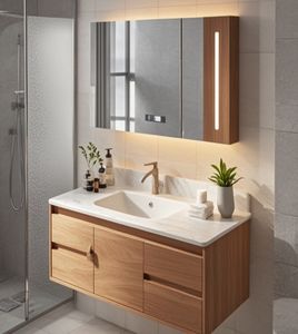 Mueble de Baño de Lujo de Alta Calidad, Estilo Europeo Clásico, Gabinete de MDF, Espejo Resistente al Agua, Moderno - Product Image 4