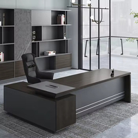 Table de bureau de luxe, table de bureau de direction, table de bureau moderne en bois, meubles en MDF, table de bureau en forme de L pour PDG