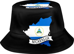 맞춤형 디자인 로고 블루 화이트 폴리에스터 모자 여행 해변 낚시를위한 니카라과 버킷 모자 - Product Image 6
