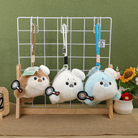 En gros, Porte-clés en peluche Otter de la série Chef Mignon, animal marin doux et rembourré, breloque de sac avec mini poêle à frire, décoration de sac à dos