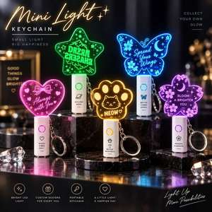Mini lampe porte-clés en acrylique lumineuse en forme d'extraterrestre - Pendentif LED portable pour sacs à dos, jouets capsule et autres usages multiples - Product Image 4