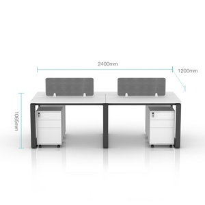 Meubles de bureau modernes Meet&CO, bureau cloisonné flexible pour 4 personnes, table en bois et en acier avec un design élégant - Product Image 5