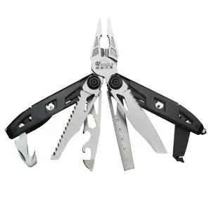 Outdoor multi-purpose Camping tool Wire pliers Stainless steel pocket folding cutting pliers with knife Screwdrivers