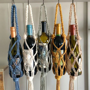 Soporte de algodón hecho a mano ecológico, bolsa para botella de agua, colgante para el hogar, sala de estar, decoración artística de pared - Product Image 1