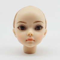 Têtes de poupées personnalisées à faire soi-même pour les jouets des filles, en vinyle PVC, bébé, 48 cm de haut, peau unie, avec maquillage bleu pour les yeux